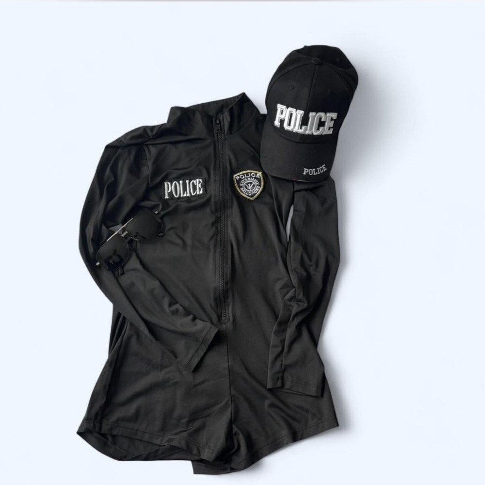 Black Police Costume Set
